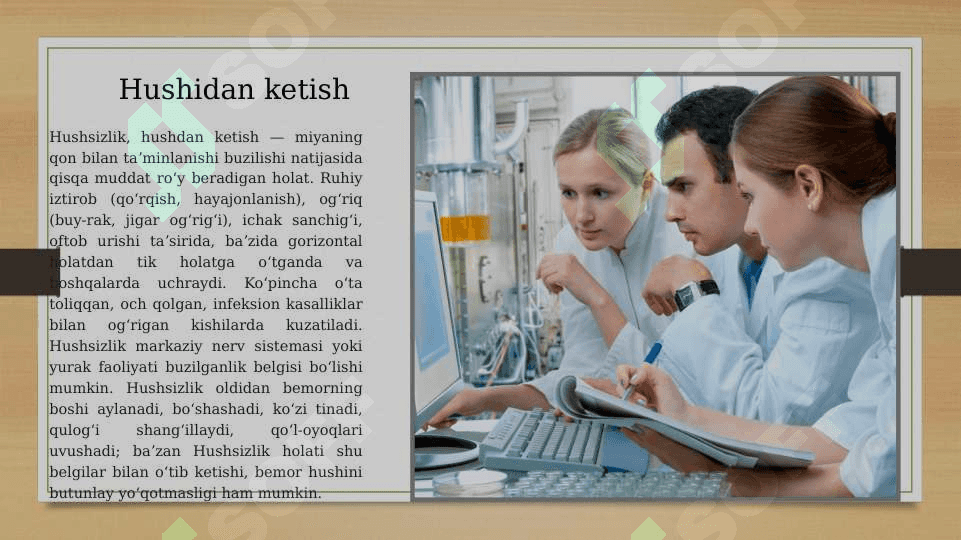 Hushidan ketish. Kollaps. Tez yordam algoritmi 2