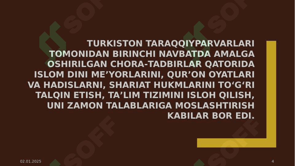 Jadidchilik harakatining Turkiston ijtimoiy-siyosiy va madaniy hayotiga ta’siri 4