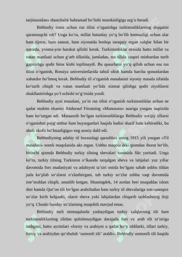 Behbudiyning tilshunoslik sohasiga oid faoliyati 5