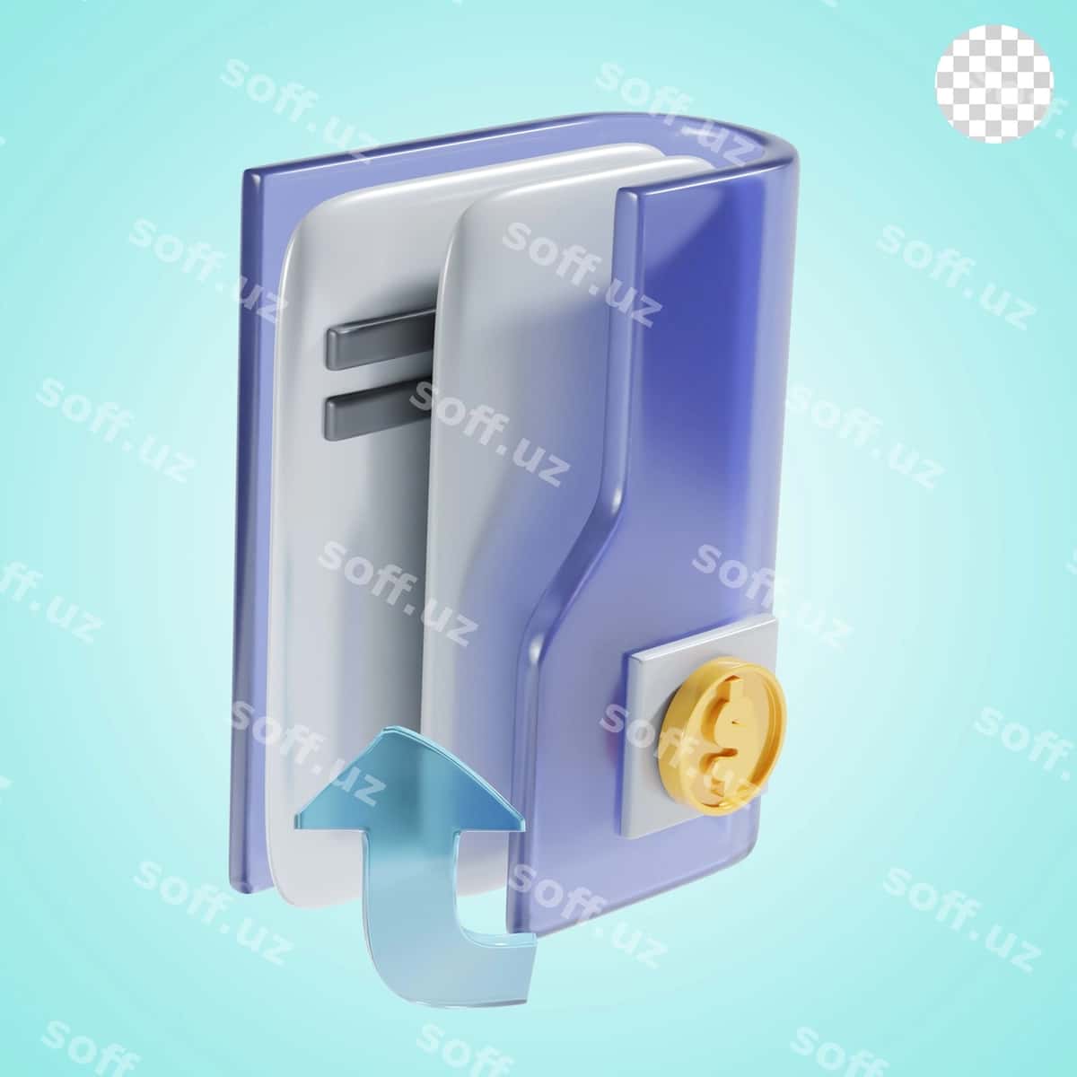 Moliya papkasi 3D ikon illyustratsiyasi | Financial folder 3d icon illustration 1
