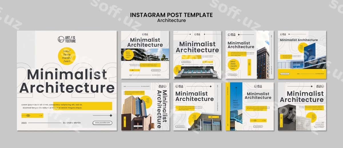 Tekis dizayn tuzilma shabloni | Flat design architecture template 1
