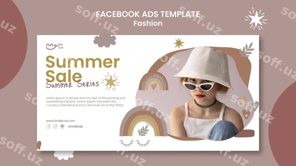 Tekis moda dizayn Facebook reklama shabloni | Flat design fashion facebook ad template 1