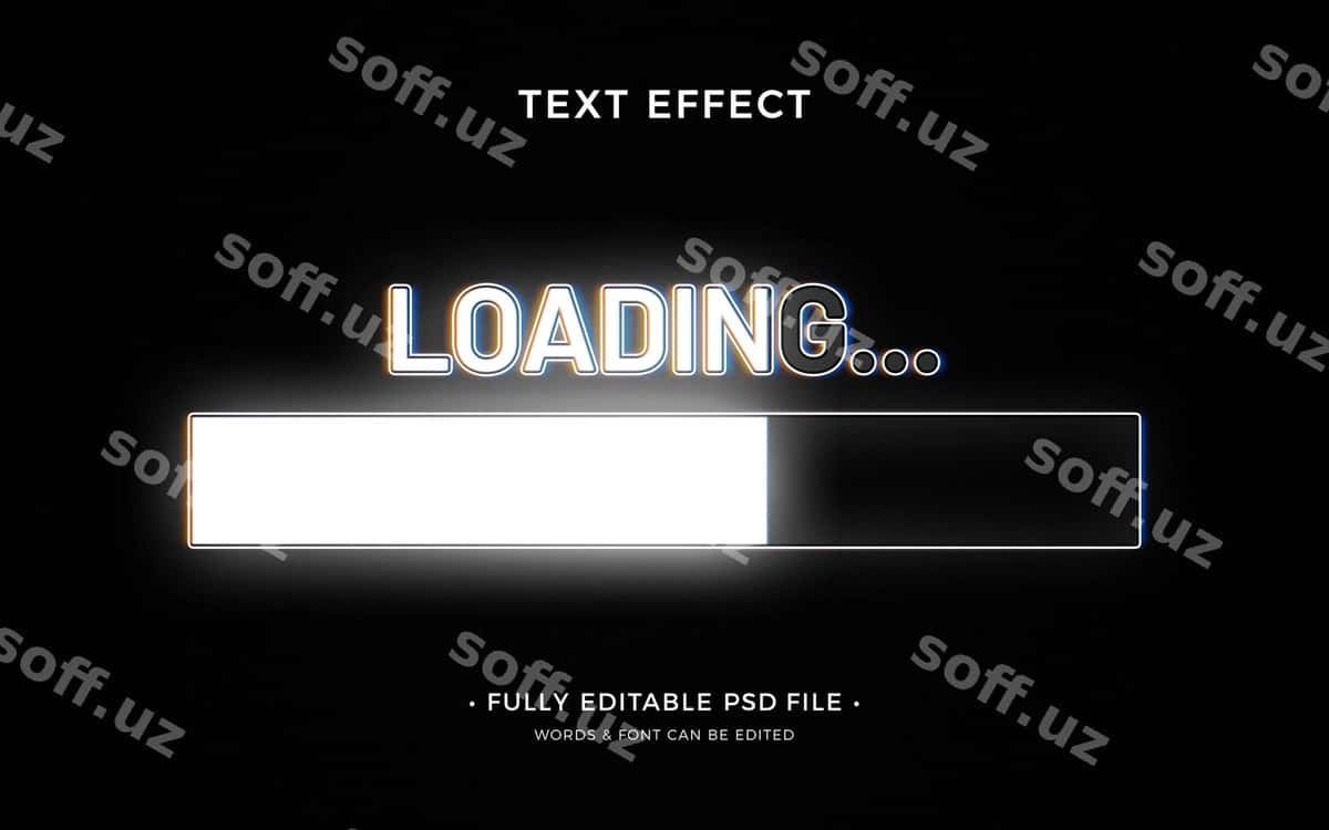 Tekst effekti sifatida tekis dizayn yuklash | Flat design loading text effect 1