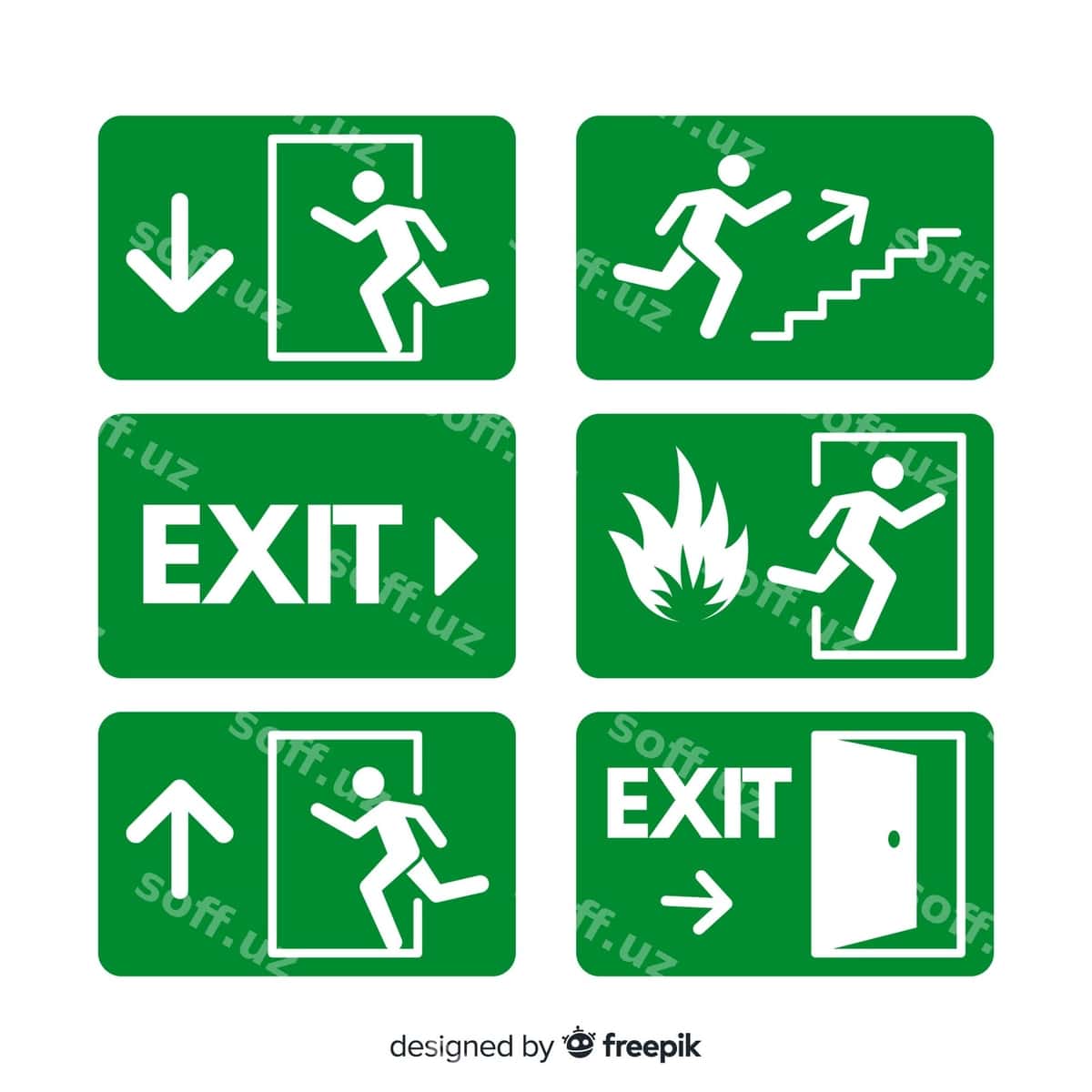 Kvartira chiqish belgisi to'plami | Flat exit sign collection 1