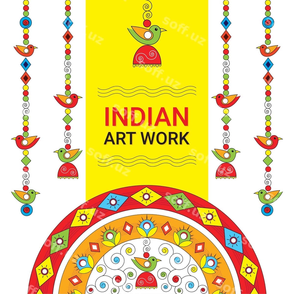 Flatt Hindiston traditsion san'at asarlari | Flat india traditional art work 1