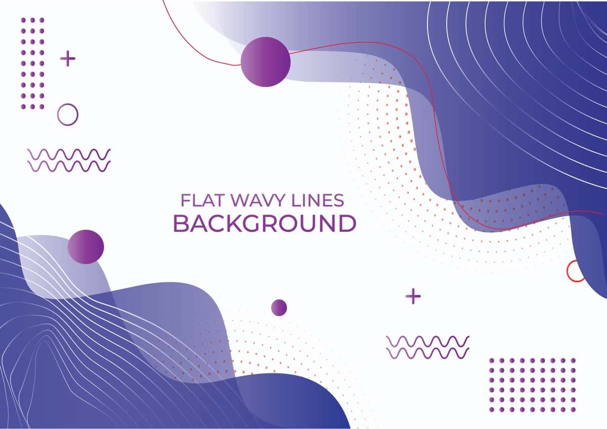 Yassi to'lqinli chiziqlar fon | Flat wavy lines background 1