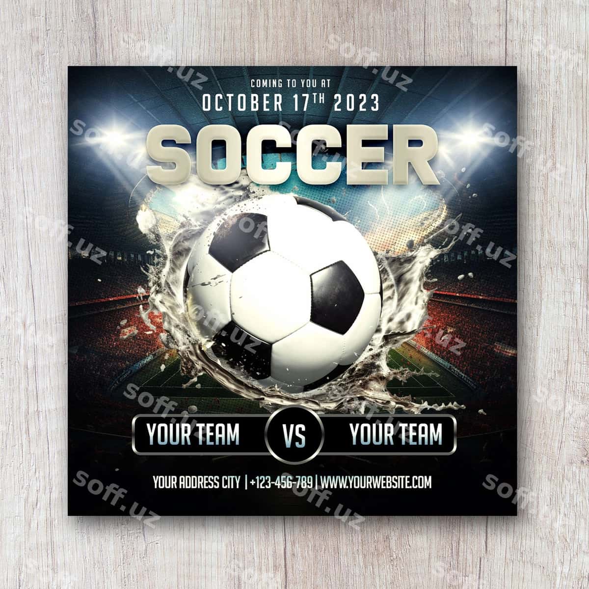Futbol chempionati flyer PSD shablon | Football championship flyer psd template 1