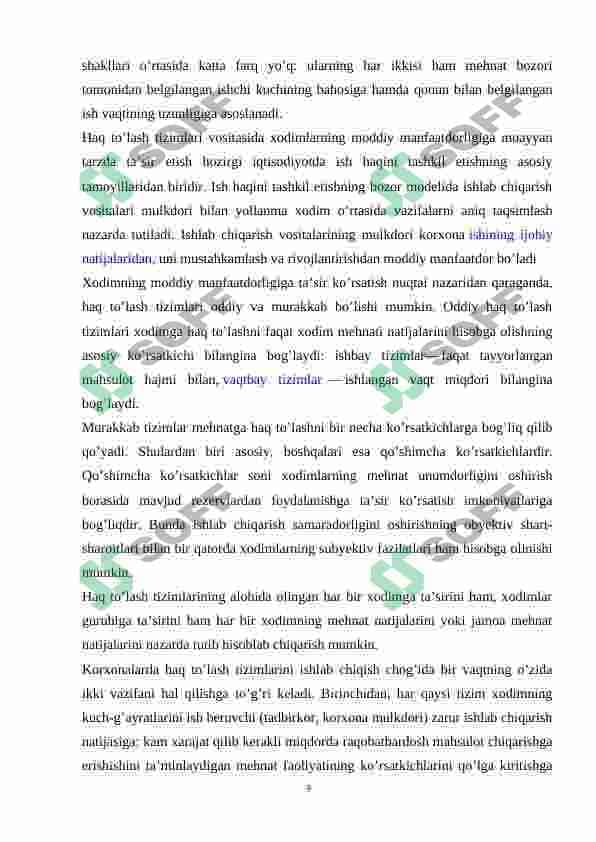 Mehnatga xaq to'lash shakllari 8