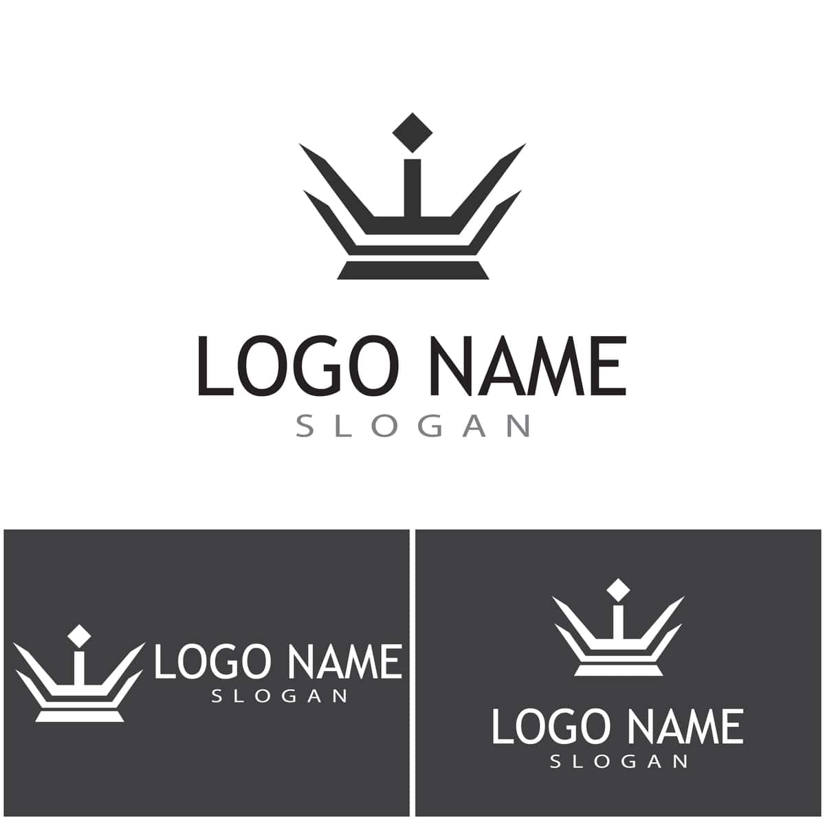 Crown logotipi shabloni vektor piktogramma dizayni | Crown logo template vector icon illustration design 1