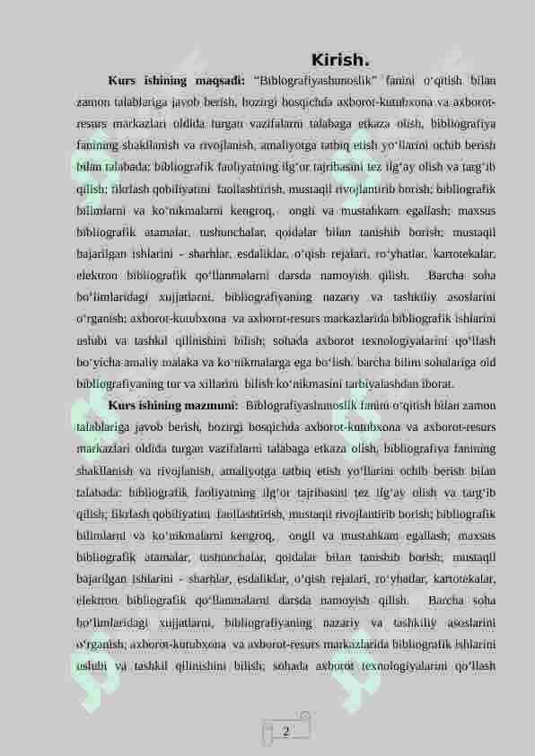 O'zbekiston kutubxonalarida bibliografiya ishi 2