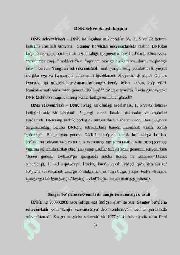 DNK ni sekvenslash usullari 3