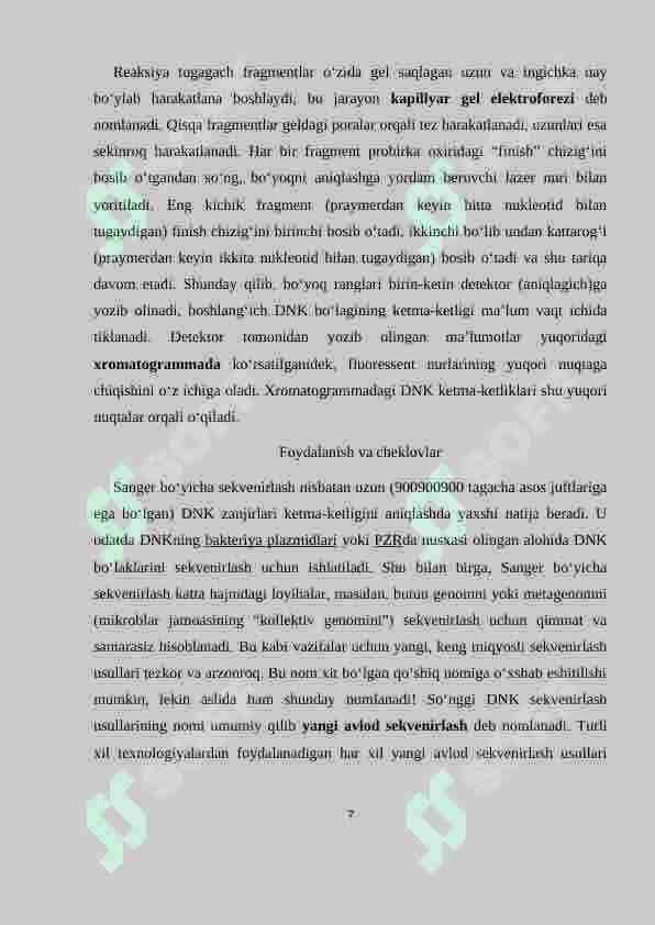 DNK ni sekvenslash usullari 7