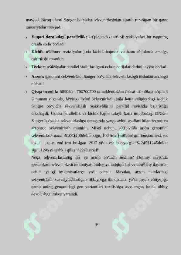 DNK ni sekvenslash usullari 8
