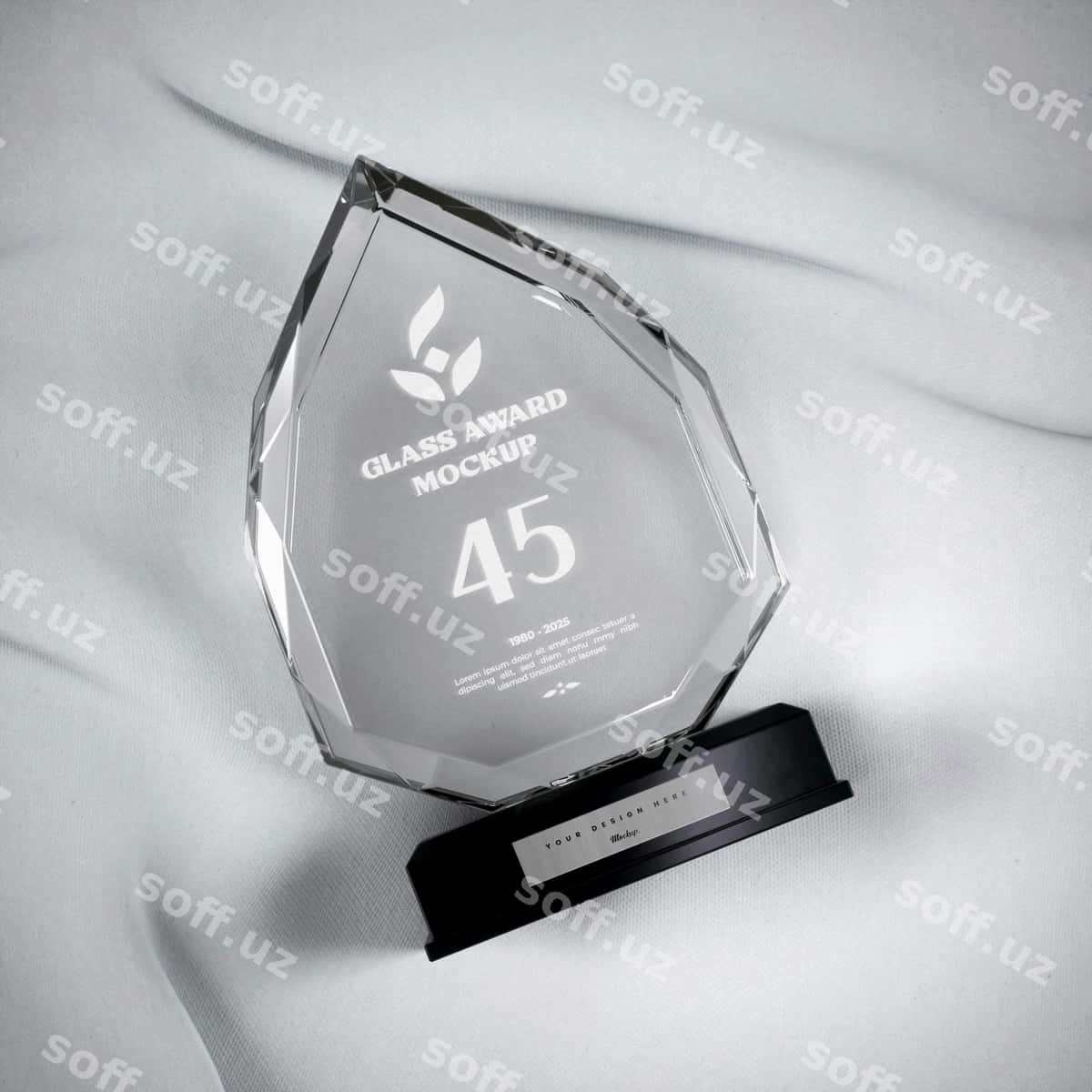 Shisha tropyakalı dizayn mockup | Glass trophy mockup design 1