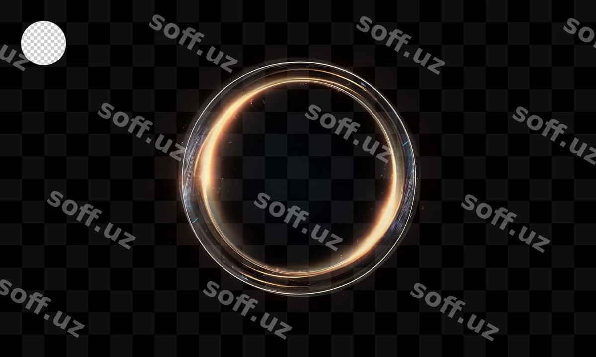 Yorqin doira shaffof fonda | Glowing circle transparent background 1