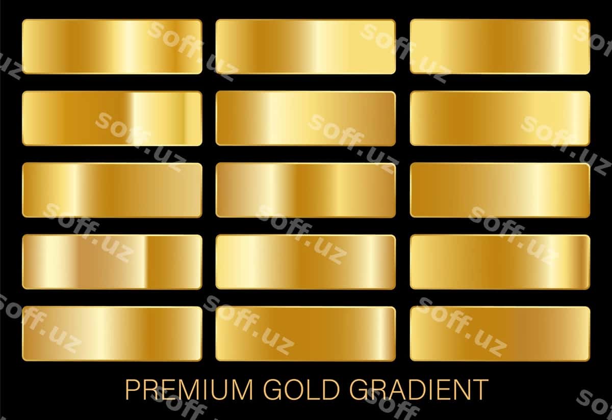 Oltin gradientlar shabloni | Gold gradients template 1