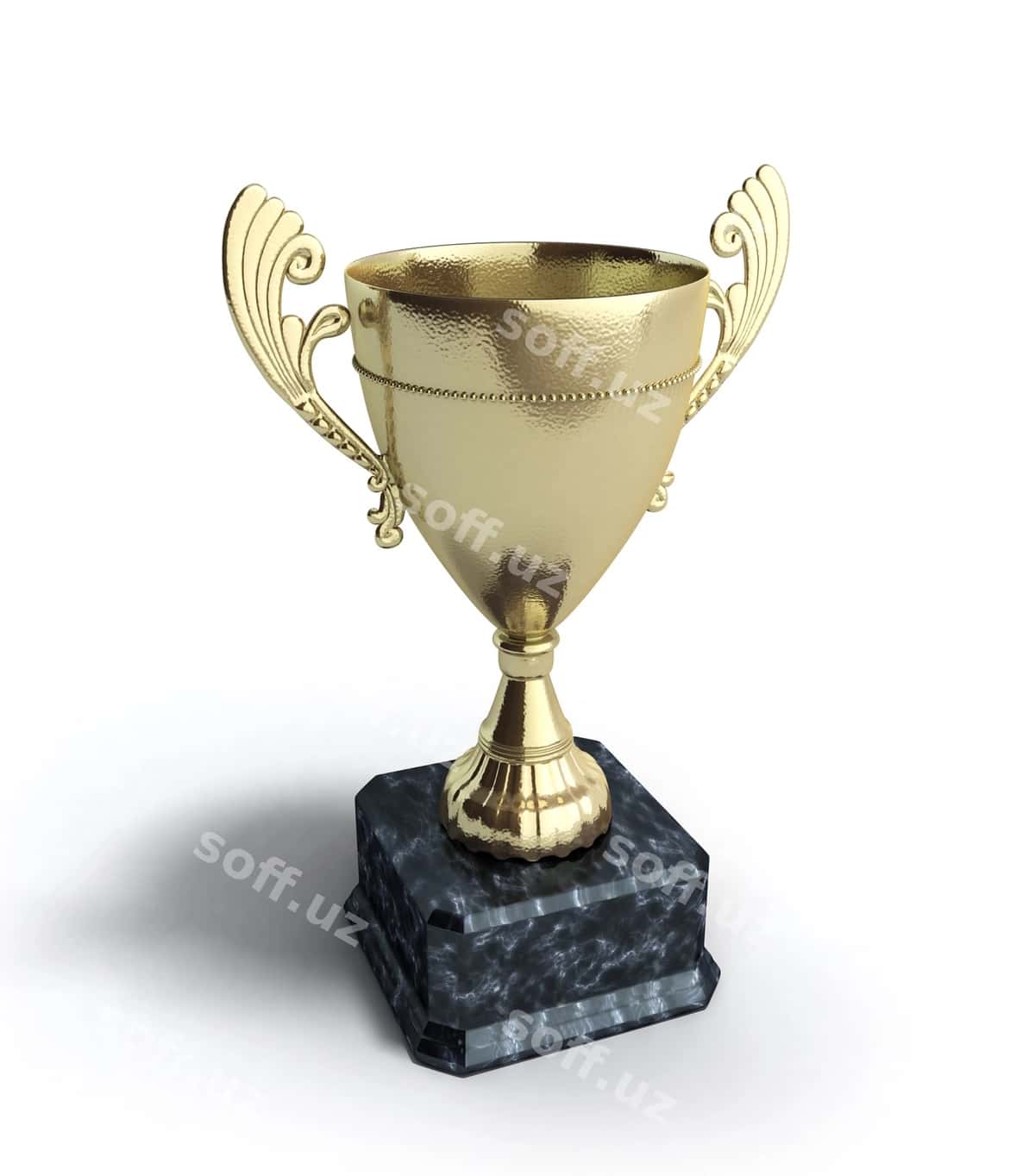 Oltin trofey kupa 3d render oq | Gold trophy cup 3d render white 1