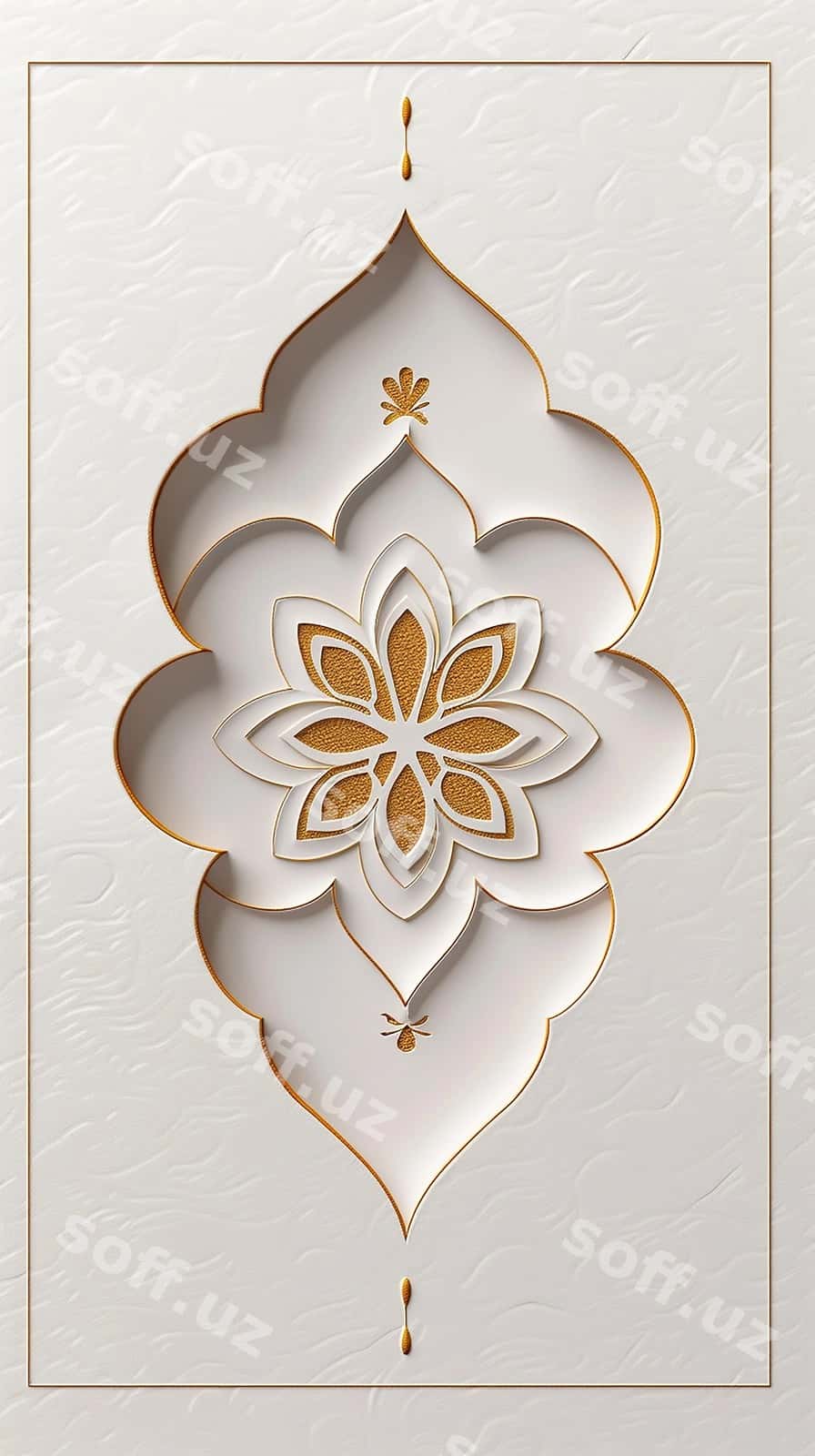Oltin oq dizayn oq devorda ko'rsatilgan. | Gold white design is shown white wall 1
