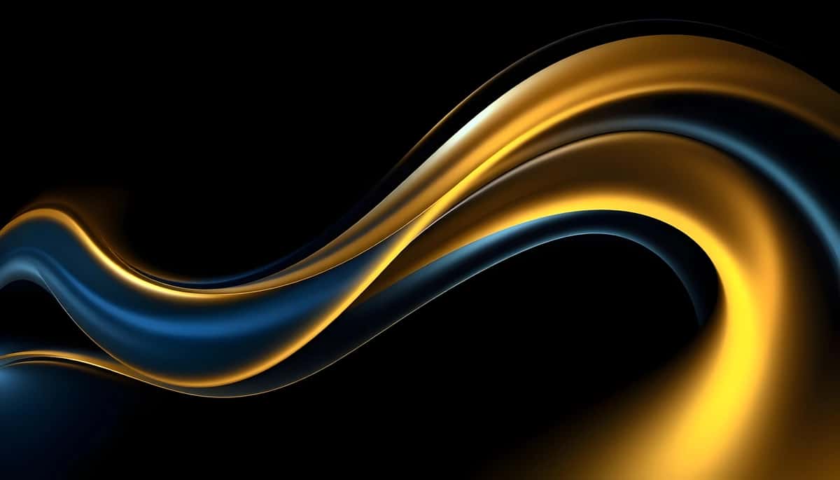 Oltin ko'k mavhum to'lqin | Golden blue abstract wave 1