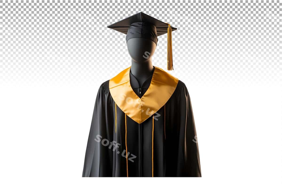 Bitirish kostyumi ko'rsatilgan maneky | Graduation gown displayed mannequin 1