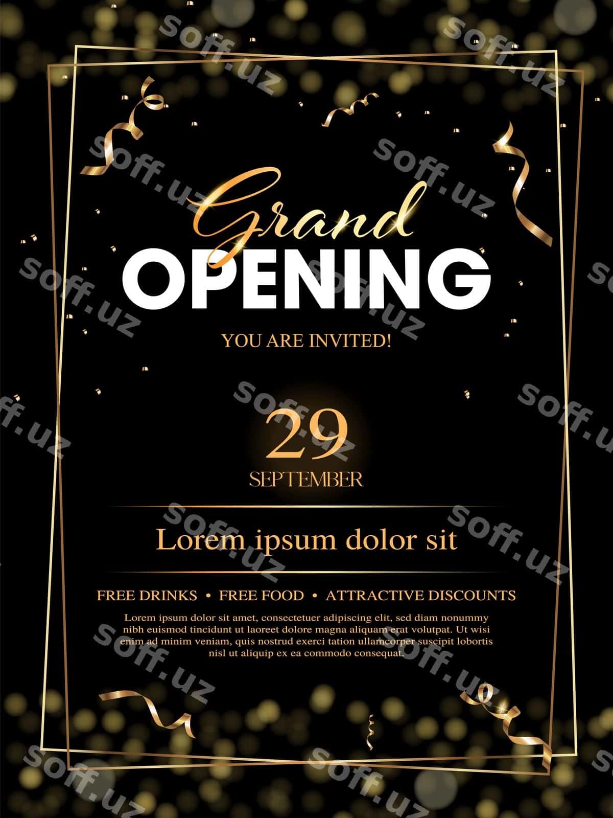 Grand ochish flyeri dizayni | Grand opening flyer design 1