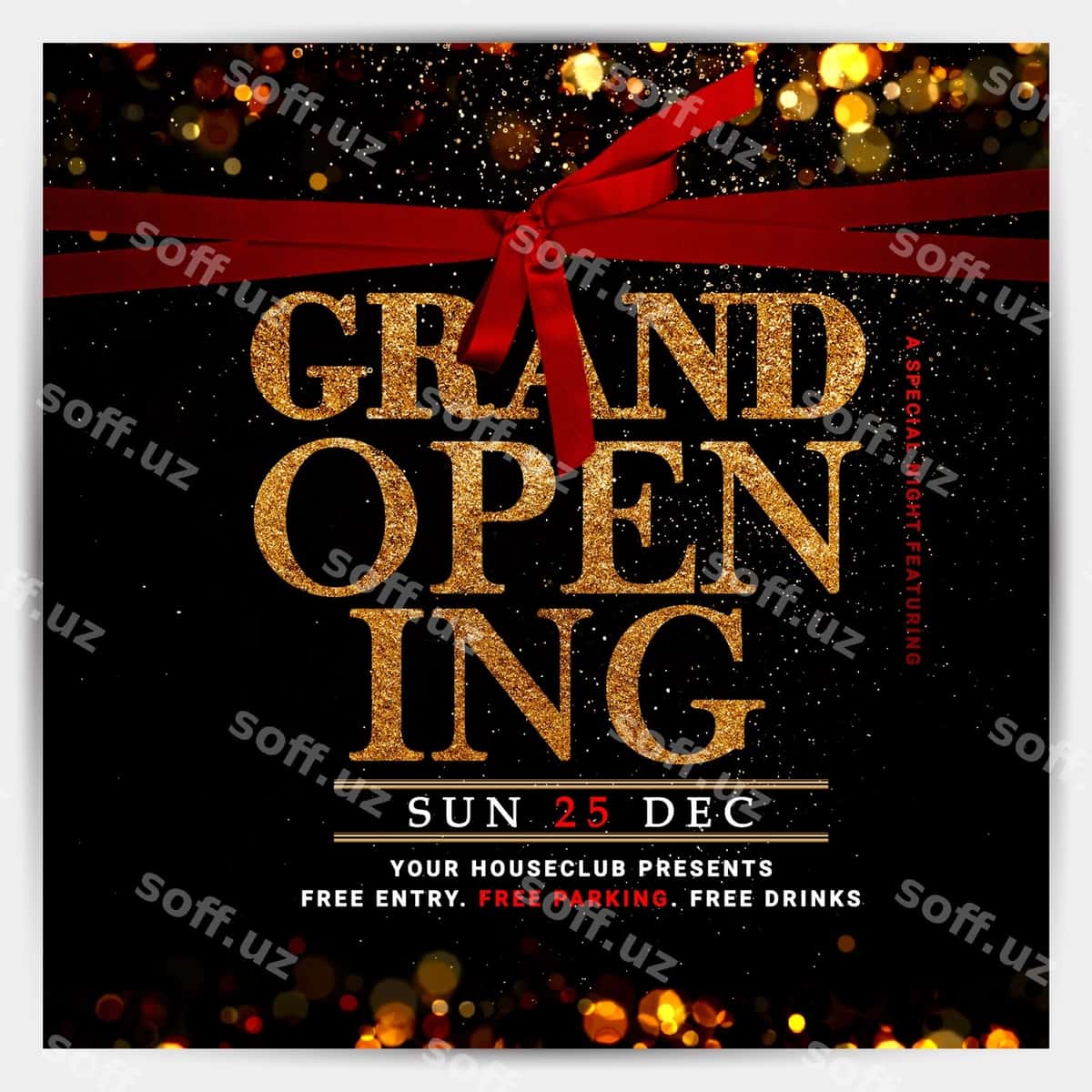 Katta ochildishi marsho flyer shabloni | Grand openning party flyer template 1