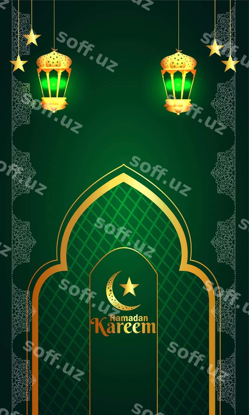 Yashil fon Arabcha Ramadan | Green background arabic ramadan 1
