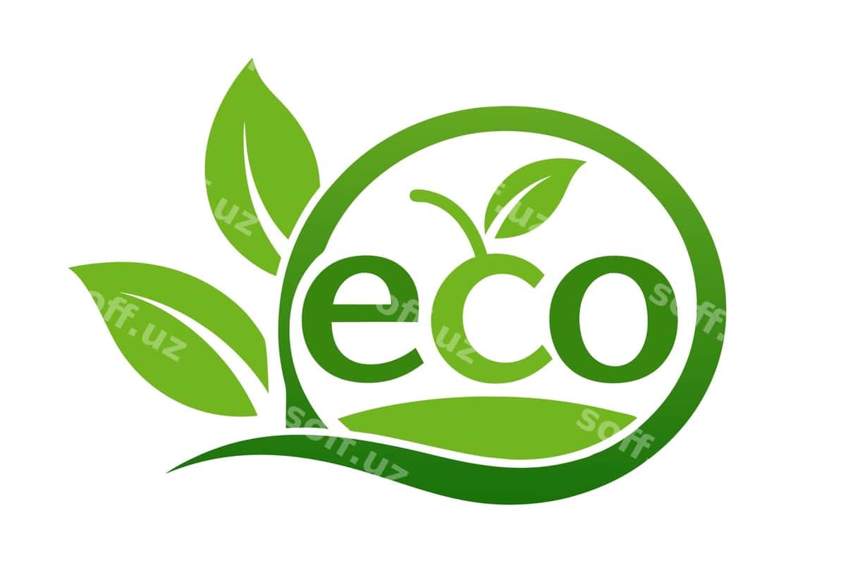 Yashil logotip "eko" so'zi bilan | Green logo with word eco it 1