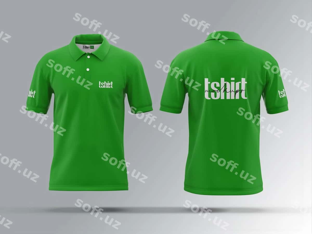 Yashil futbolka mockup | Green tshirt mockup 1
