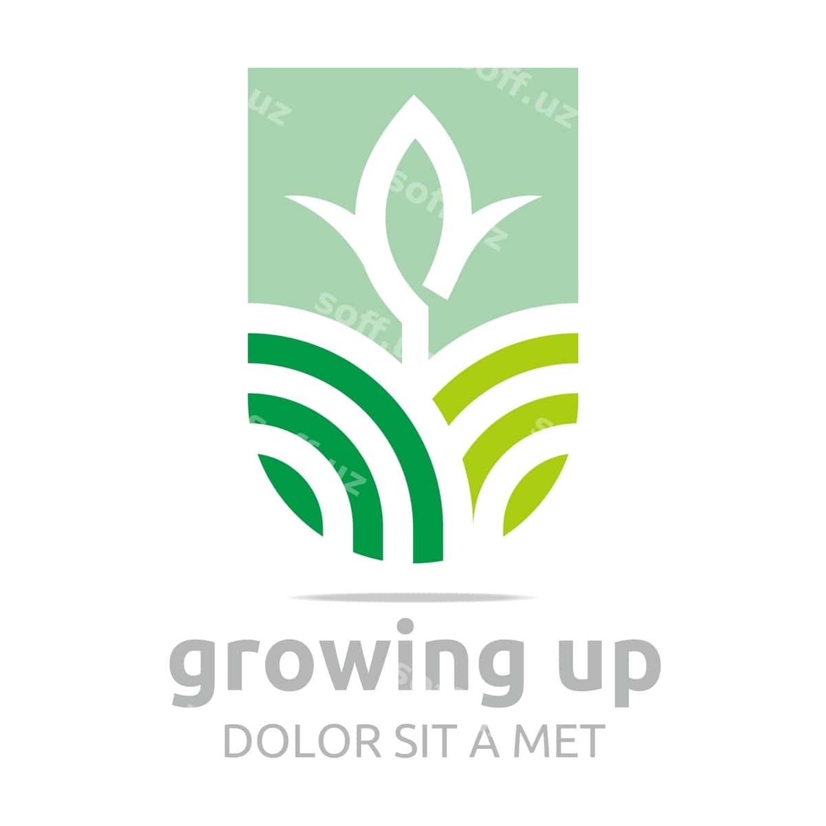 O'stash shabloni logotipi | Growing up logo template 1