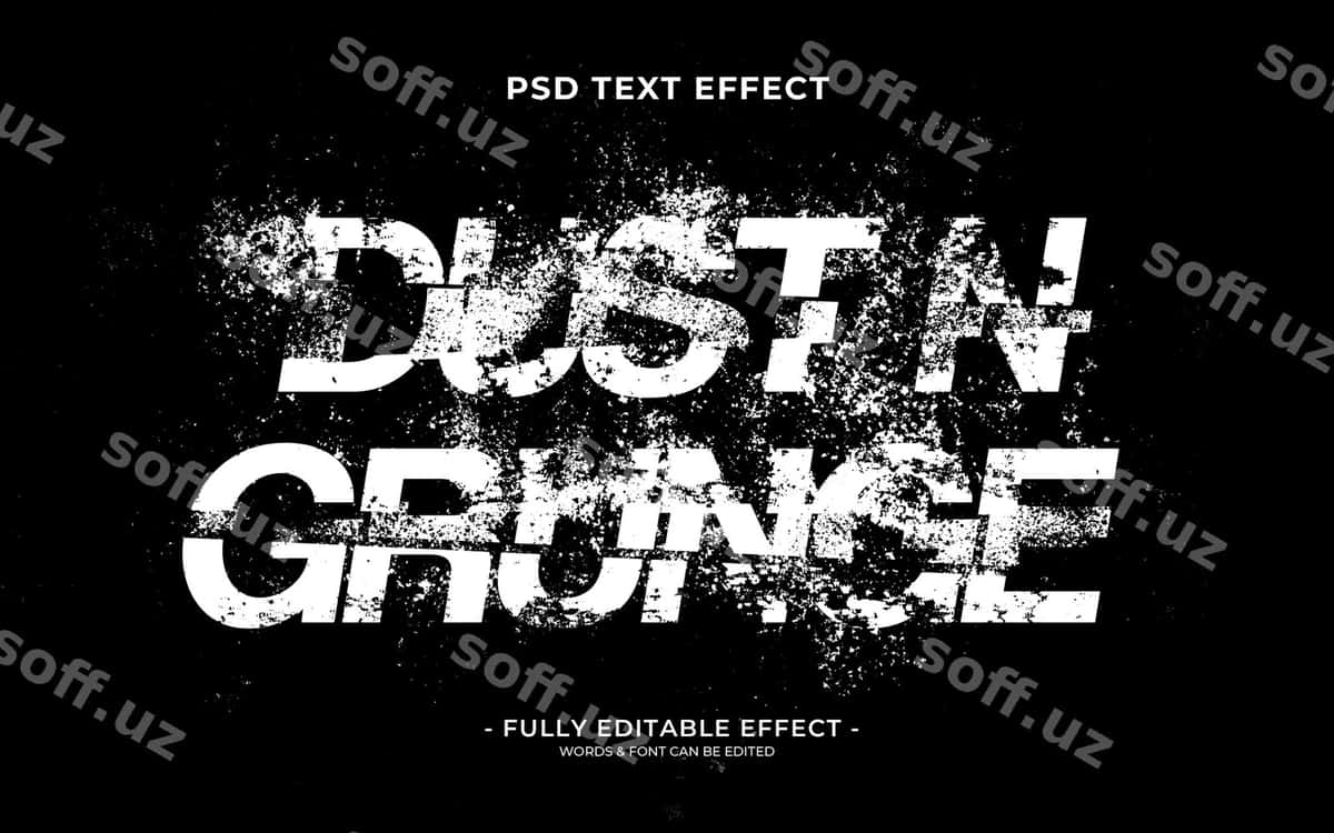 Grunge zanglagan matn effekti | Grunge rusty text effect 1