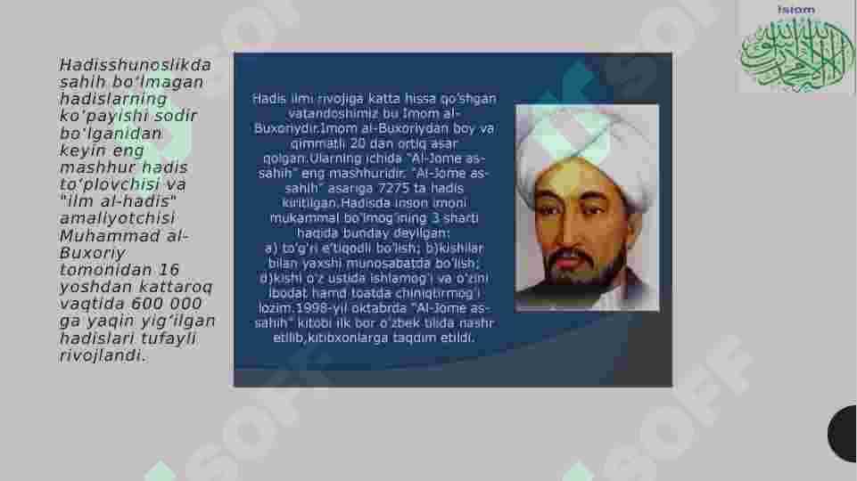 "Islom dinida hadis ilmi" 5