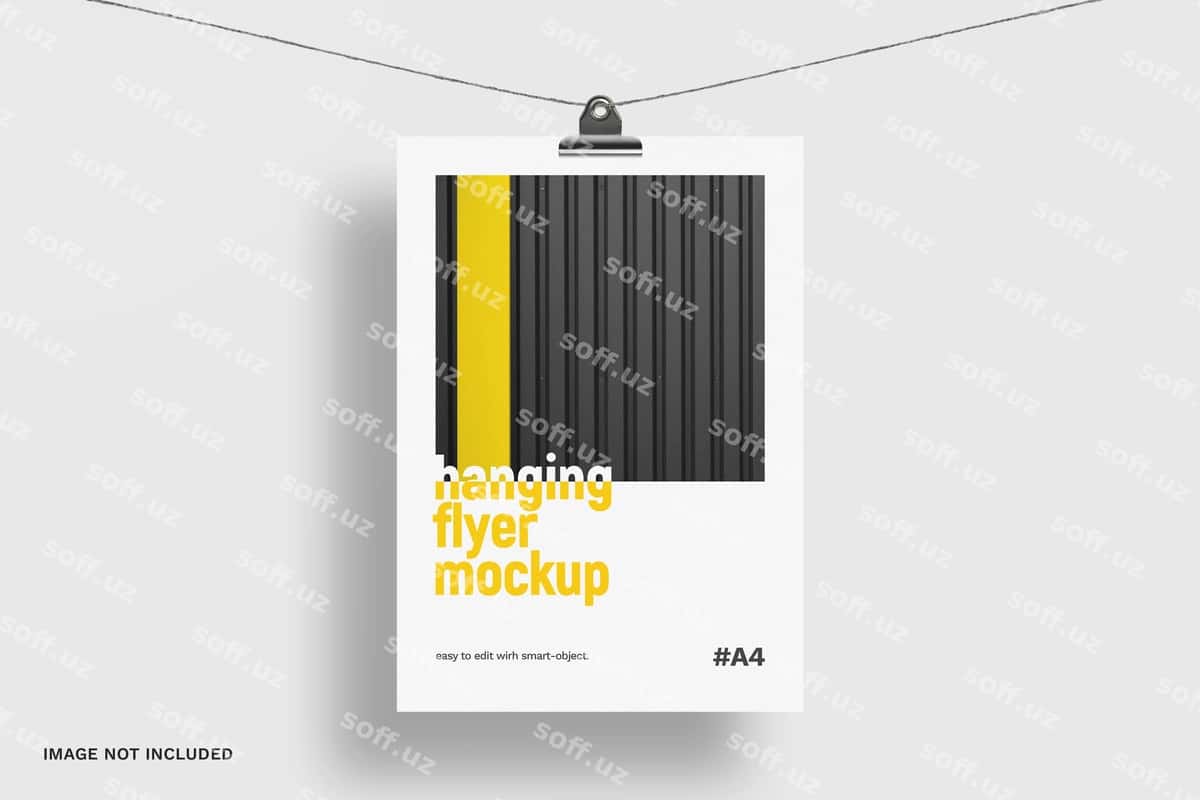 Izolyatsiya qilingan osilgan flayer maketi | Hanging flyer mockup isolated 1