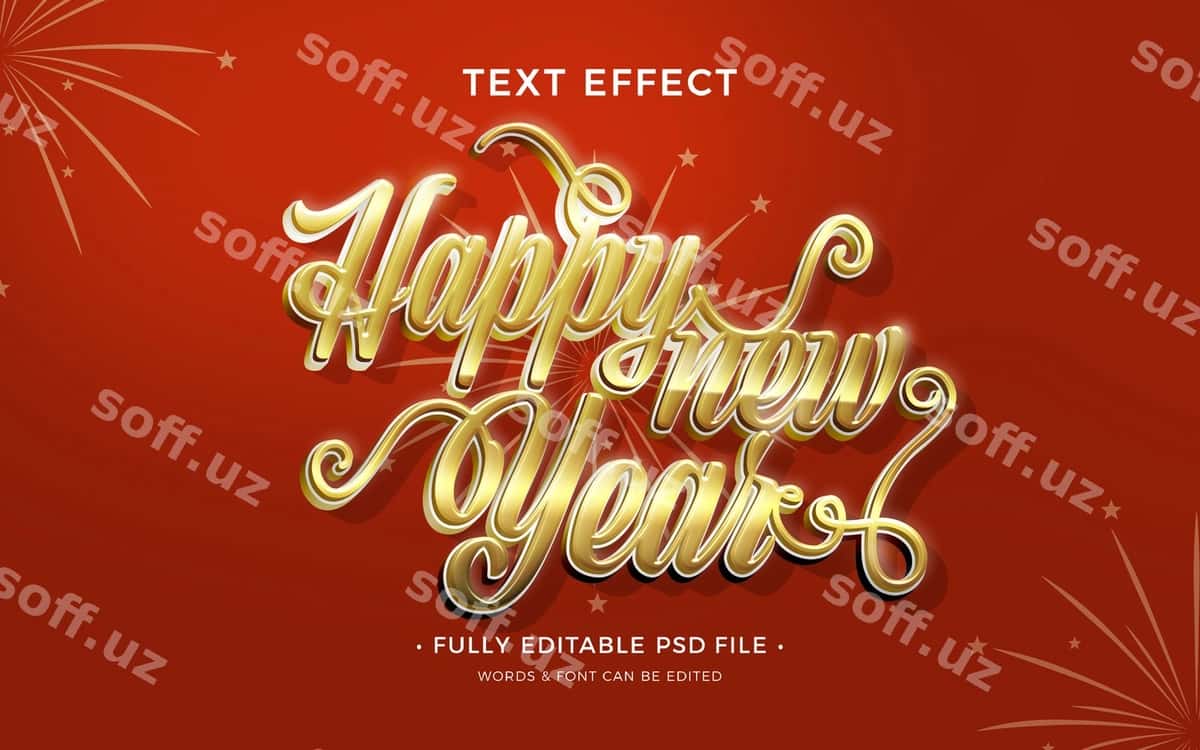 Baxtiyor yangi yil matn effekti | Happy new year text effect 1