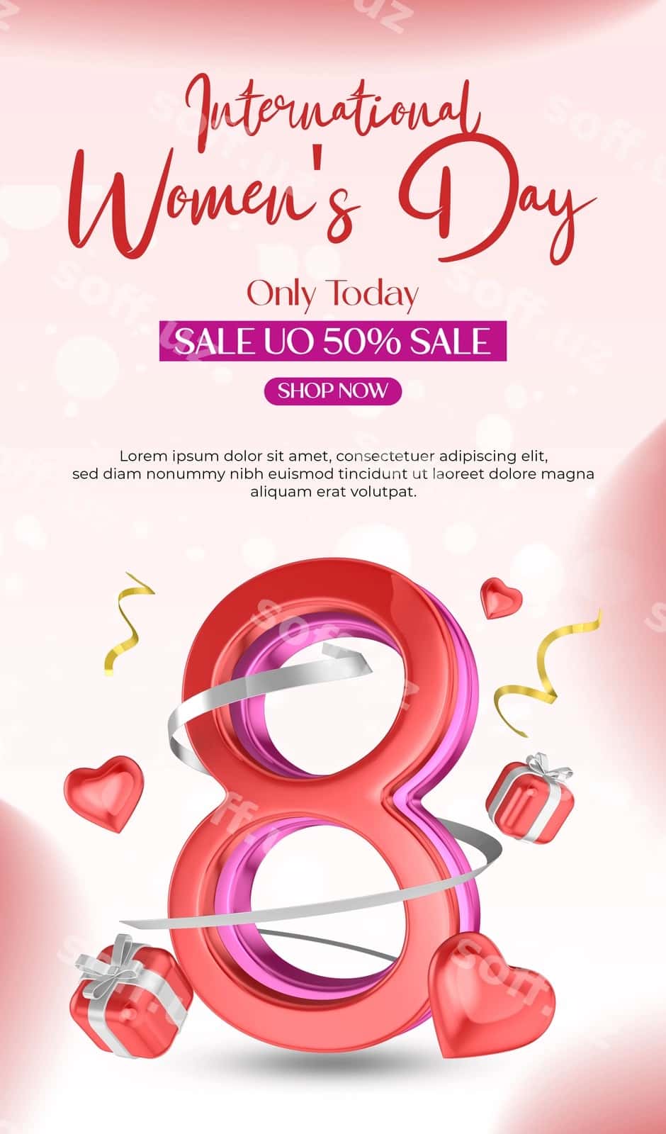 Baxtli ayol kuni 3D sovg'a bilan | Happy woman day with 3d gift 1