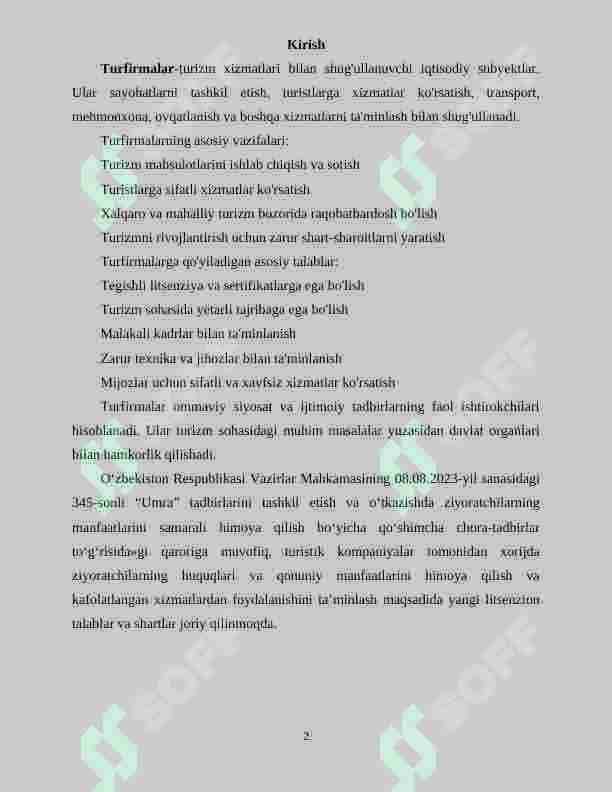 ”Ziyaratour” turagentligining shakillanish tarixi 2