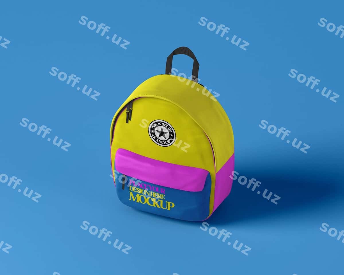 Yuqori burchli rangli maktab ryukzagi | High angle colorful school backpack 1