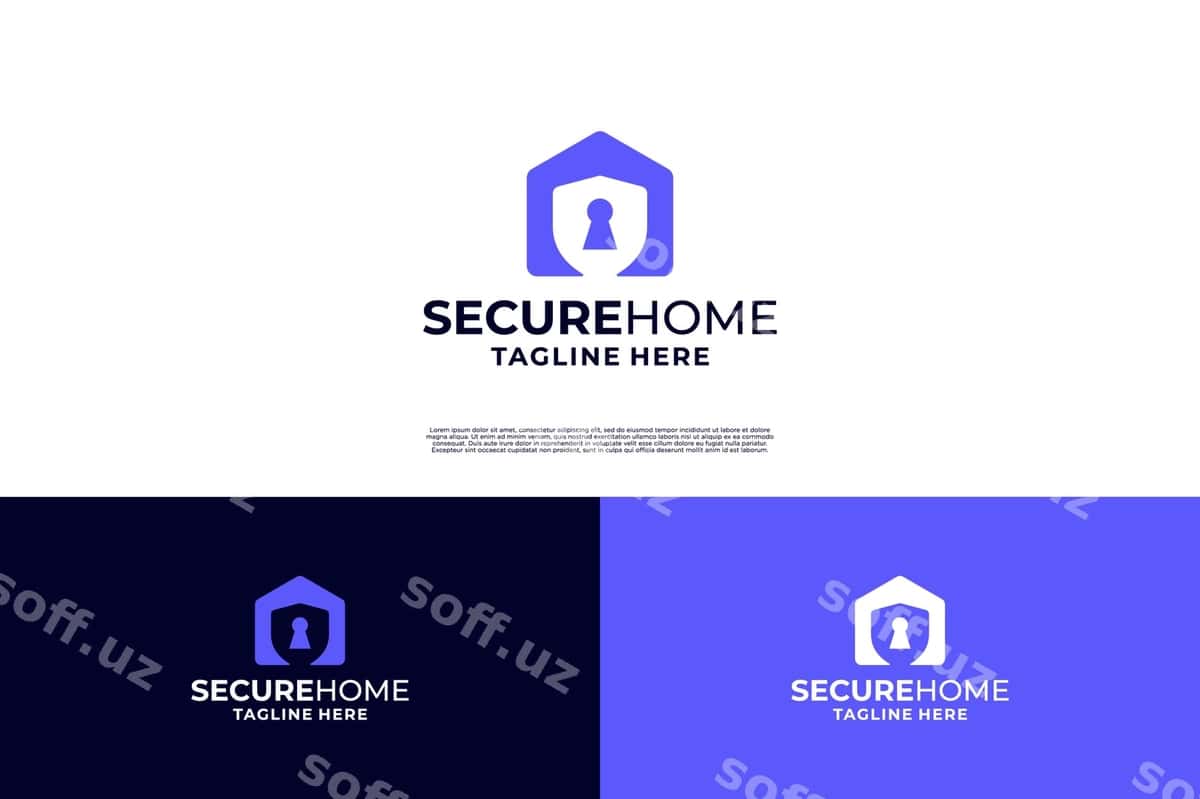 Uy xavfsiz logotipi dizayni ilhomlanishi | Home secure logo design inspiration 1