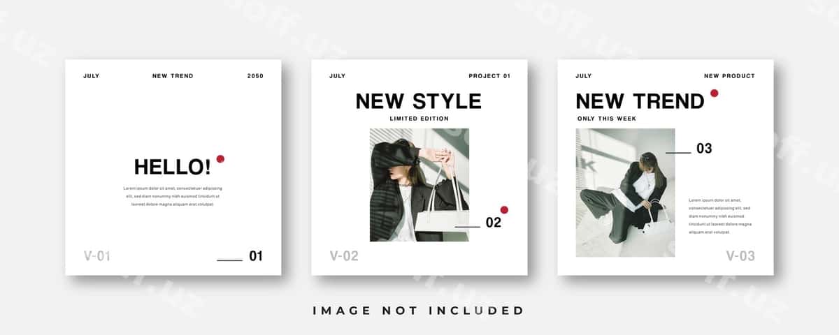 Hypebeast moda ijtimoiy tarmoqlar shabloni | Hypebeast fashion social media template 1