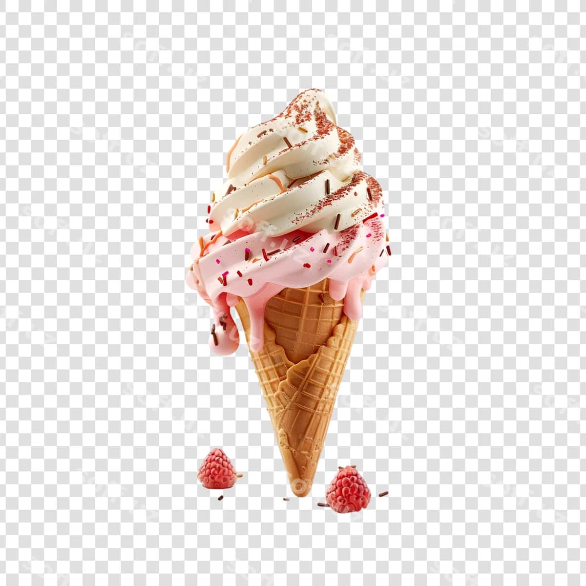 Muzza kon shaffof orqa fonda | Ice cream cone transparent background 1