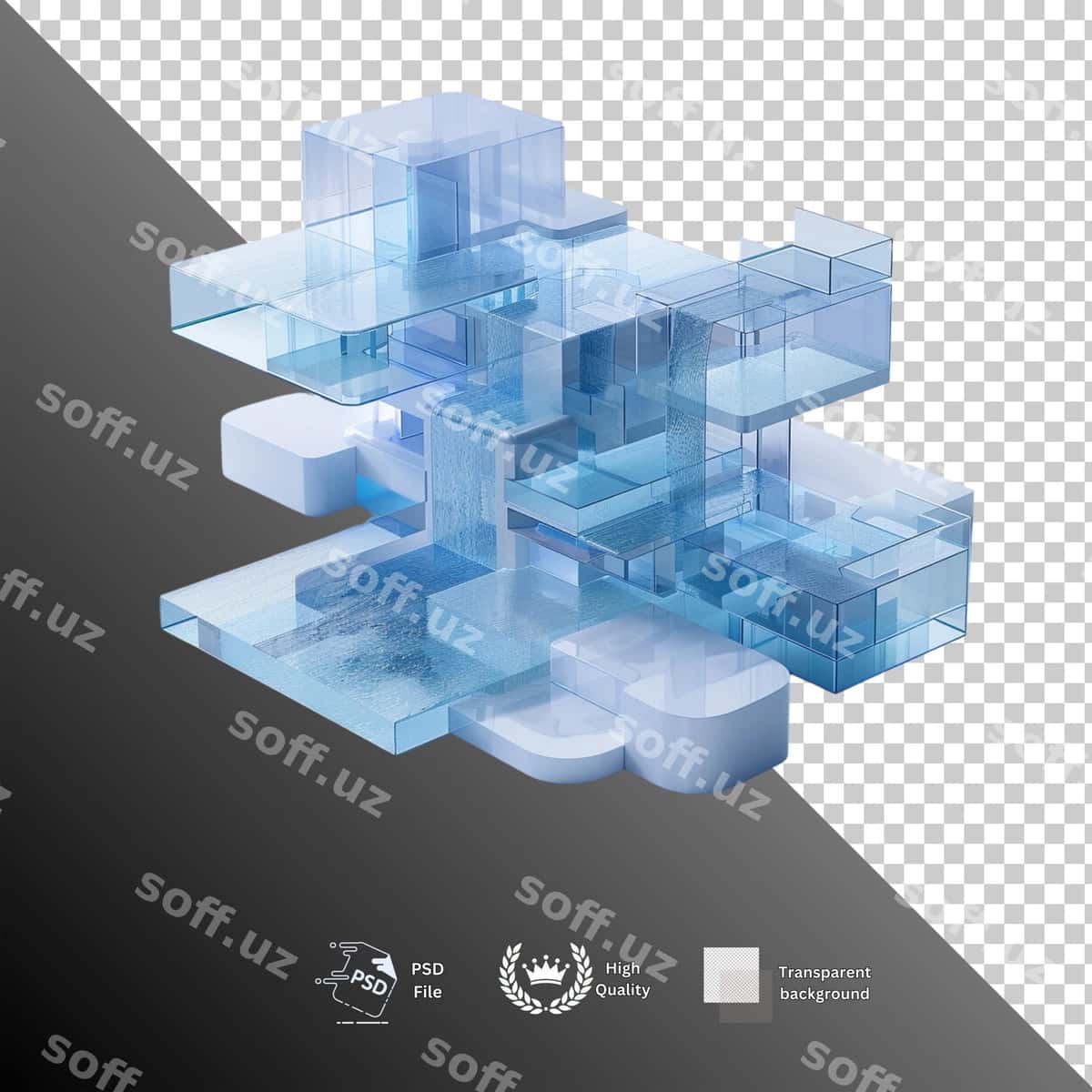 Buz ajralgan shaffof orqa fonda | Ice isolated transparent background 1