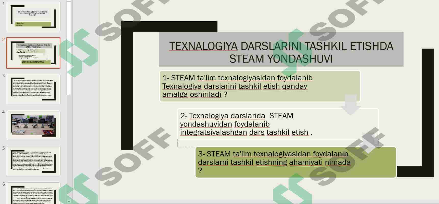 TEXNALOGIYA DARSLARINI TASHKIL ETISHDA STEAM YONDASHUVI 1