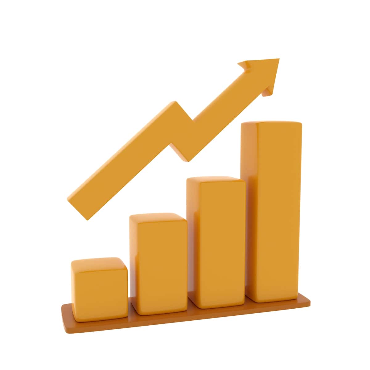 Psd chiziqli diagramma belgisi 3D render illyustratsiyasi ajratilgan | Psd bar chart icon 3d render illustration isolated 1