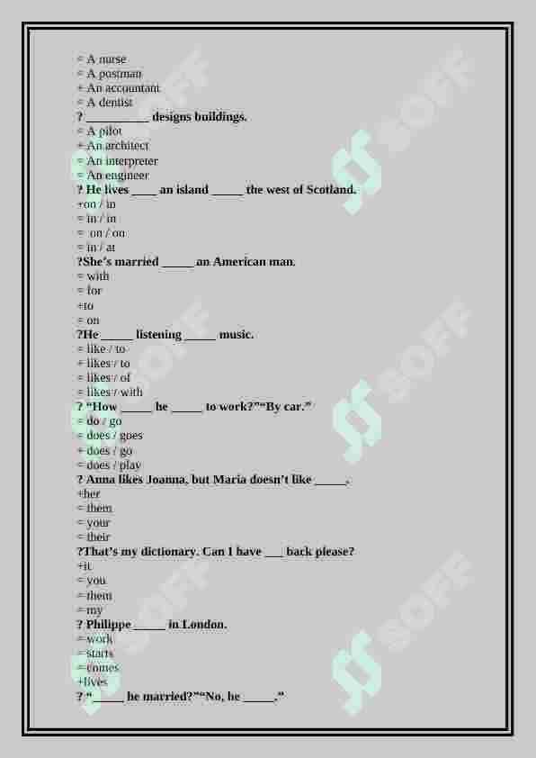 ingiliz tili test 4
