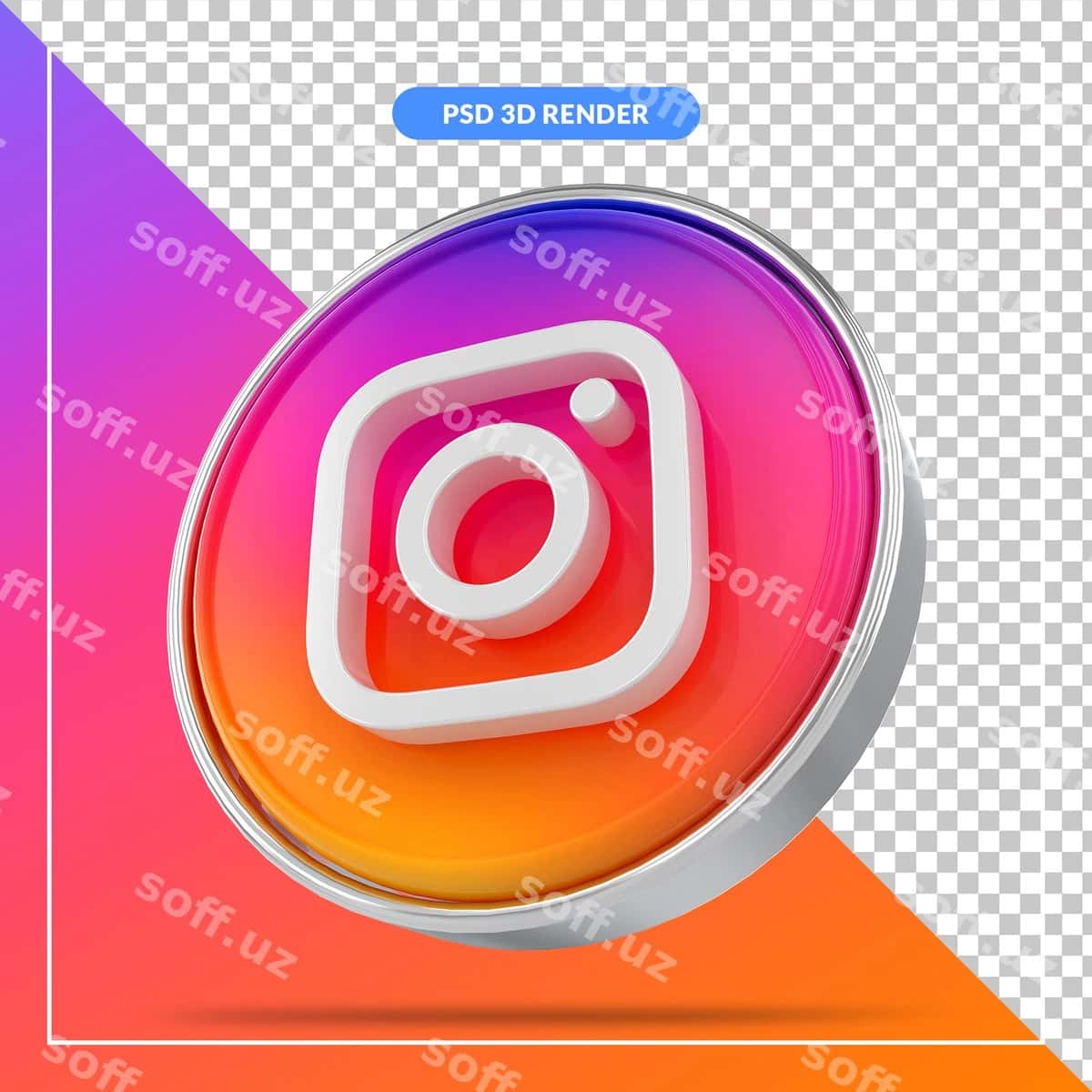 Instagram logotipi ijtimoiy media 3D uslublari | Instagram logo social media 3d styles 1