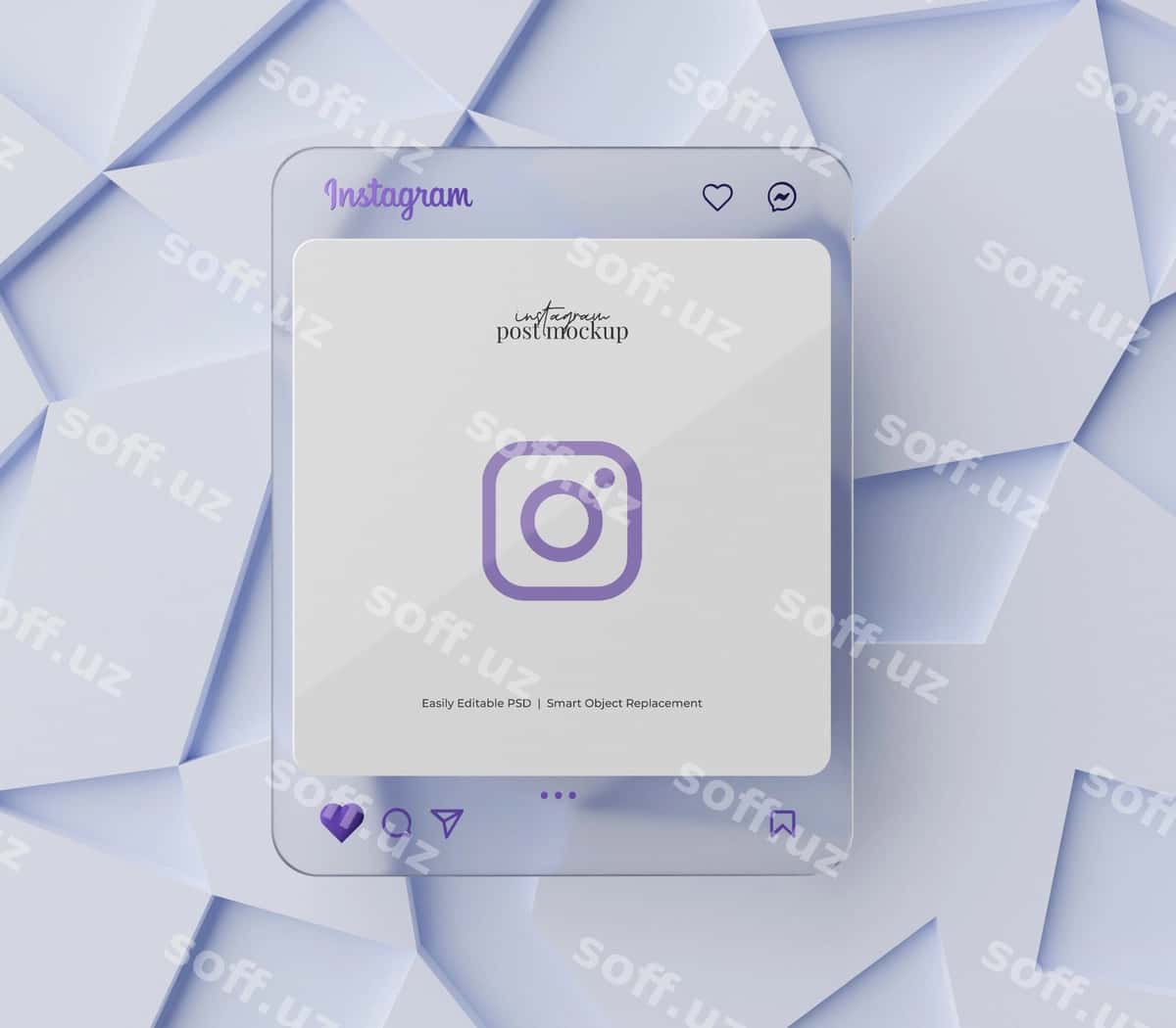 Instagram post namuna 3D renderlangan sahna | Instagram post mockup 3d rendered scene 1
