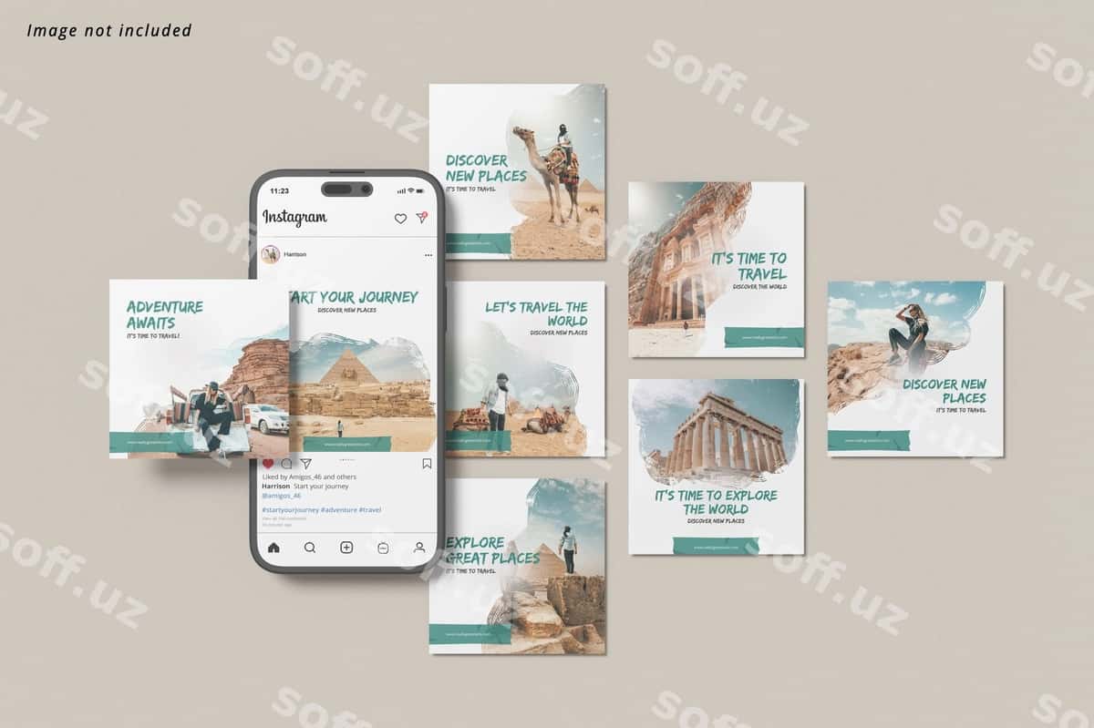 Instagram posti akilli telefon namunasi bilan | Instagram post with smartphone mockup 1