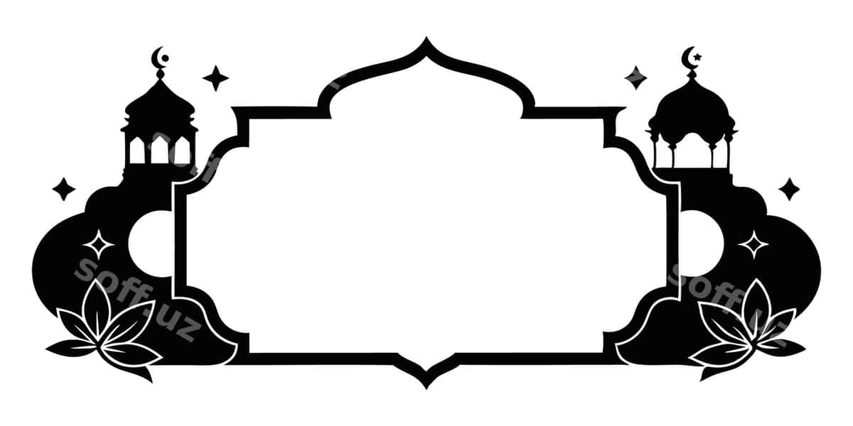 Islomiy ramka masjidlar bilan | Islamic frame with mosques 1