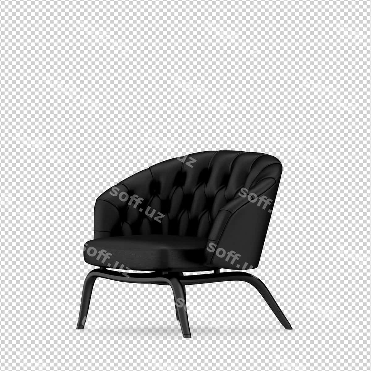 Izometric stul 3d ajraltirilgan rendering | Isometric chair 3d isolated rendering 1