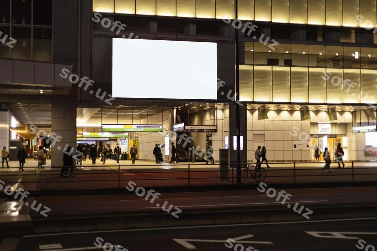 Yaponiya tashqi reklama namunasi | Japan exterior advertising mockup 1